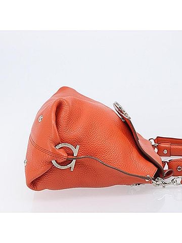 Salvatore Ferragamo Soft Sofia Leather Orange Leather Tote Bag Bag (view 2)