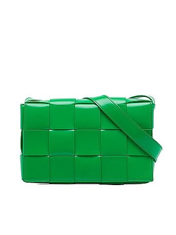 Bottega Veneta Patent Intrecciato Cassette Crossbody (view 1)