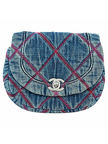 Chanel Chanel Coco Beach Mini Crossbody Bag in Blue Cotton (view 1)
