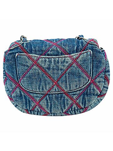 Chanel Chanel Coco Beach Mini Crossbody Bag in Blue Cotton (view 2)