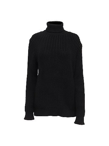 Michael Kors Michael Kors Collection Knitted Turtleneck Sweater in Black Viscose (view 1)