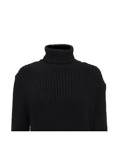 Michael Kors Michael Kors Collection Knitted Turtleneck Sweater in Black Viscose (view 2)