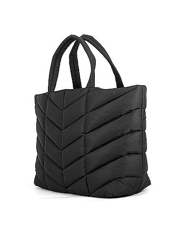 Yves Saint Laurent Yves Saint Laurent Saint Laurent Paris Puffer Tote Bag, Nylon, 752888, Black, Handbag, SAINT LAURENT PARIS (view 2)