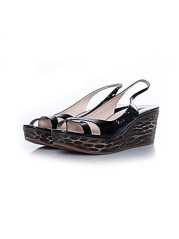 Miu Miu Miu Miu, patent leather slingback sandals (view 1)