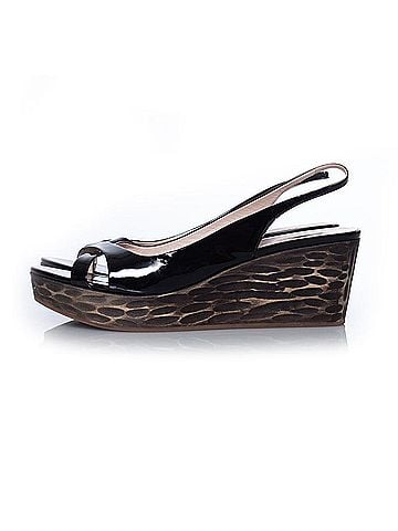 Miu Miu Miu Miu, patent leather slingback sandals (view 2)