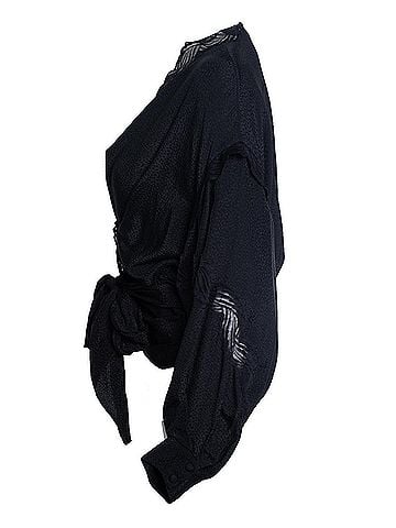 IRO IRO, black jarl wrap top with lace (view 2)