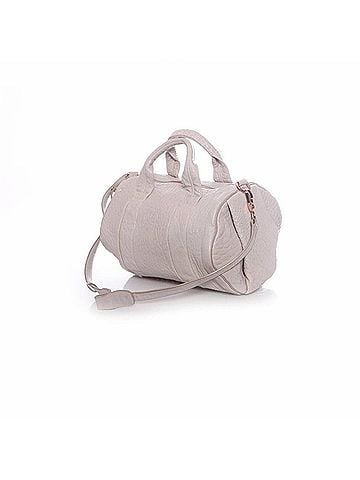Alexander Wang Alexander Wang, light grey rockie bag with rose coloured studs. (view 1)