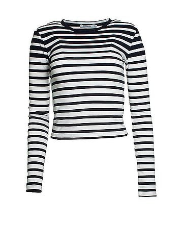 Alexander Wang T by Alexander Wang, Striped crewneck top (view 1)