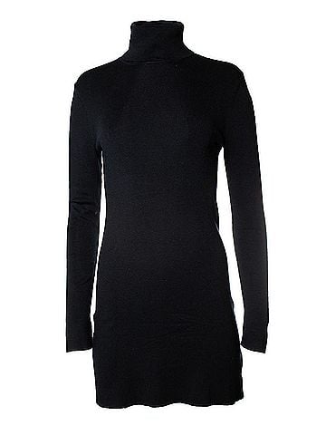 Equipment Equipment, knitted turtle neck dress in blue (view 1)