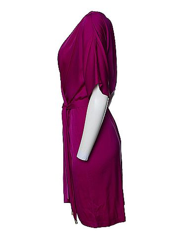 Diane von Furstenberg Diane Von Furstenberg, pink silk dress with belt (view 2)
