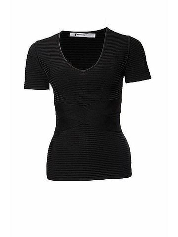 Alexander Wang T by Alexander Wang, black criss cross stretch top (view 1)