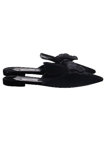 Prada Prada Bow Pointed-Toe Mules in Black Velvet (view 1)