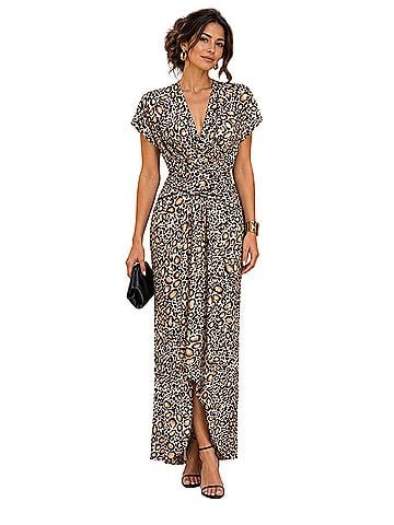 IMAN leopard print maxi Cocktail Dress (view 1)