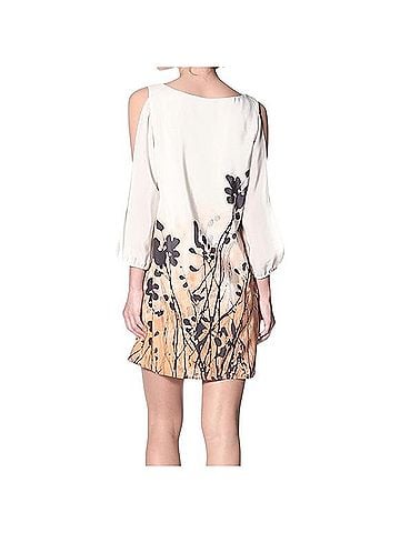 Akiko Silk Cold Shoulder Dress Cocktail Dress (view 2)