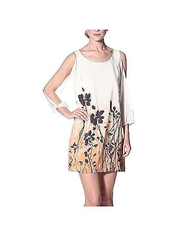 Akiko Silk Cold Shoulder Dress Cocktail Dress (view 1)