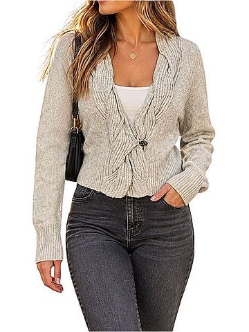 Rebecca Taylor Extrafire Lambswool Cashmere Cable Collar Cardigan Wool Sweater (view 1)
