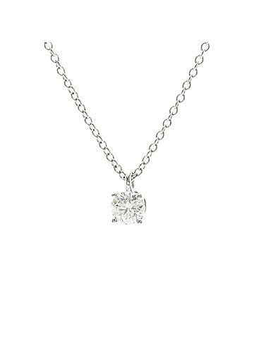 Tiffany & Co. Tiffany Solitaire Diamond Necklace Platinum Diamond Women,Men Fashion Necklace (Silver) (view 1)