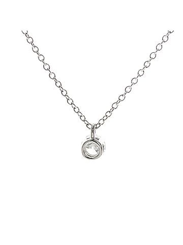 Tiffany & Co. Tiffany Solitaire Diamond Necklace Platinum Diamond Women,Men Fashion Necklace (Silver) (view 2)
