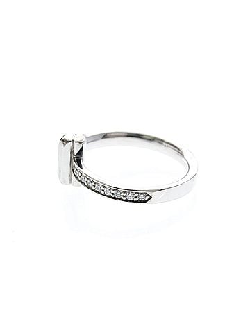 Tiffany & Co. Tiffany T One Narrow Diamond Ring White Gold (18K) Fashion Diamond Band Ring Silver (view 2)