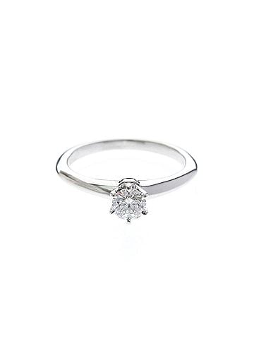 Tiffany & Co. Tiffany Classic Solitaire Platinum Fashion Diamond Band Ring Carat/0.31 Silver (view 1)