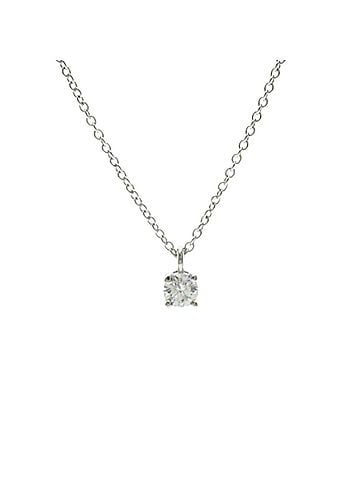 Tiffany & Co. Tiffany Solitaire Diamond Necklace Platinum Diamond Men,Women Fashion Necklace (Silver) (view 1)
