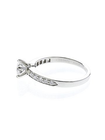 Tiffany & Co. Tiffany Solitaire Diamond Ring Platinum Fashion Diamond Band Ring Carat/0.63 Silver (view 2)