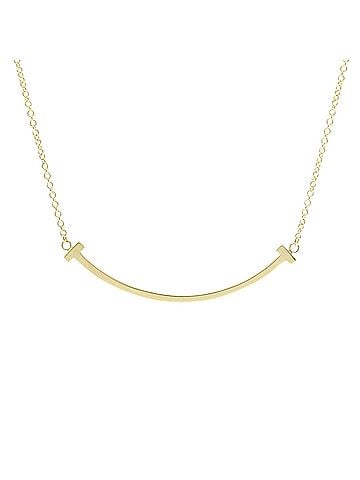 Tiffany & Co. Tiffany Tiffany T Smile Small Size Necklace Yellow Gold (18K) No Stone Men,Women Fashion Necklace (Gold) (view 1)