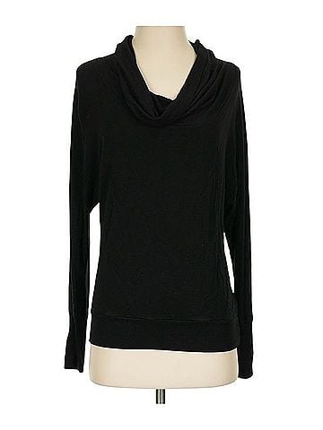 Cielo Black Draped Cowl Neck Sweater Top Pullover Sweater (view 1)