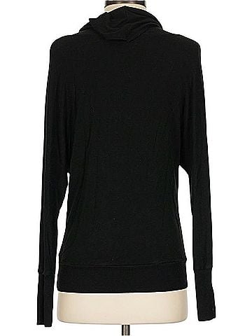 Cielo Black Draped Cowl Neck Sweater Top Pullover Sweater (view 2)