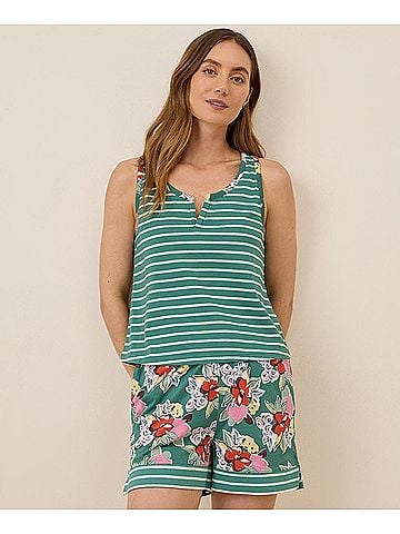 Pact Daybloom Stripes Staycation Sleep Tank (view 2)