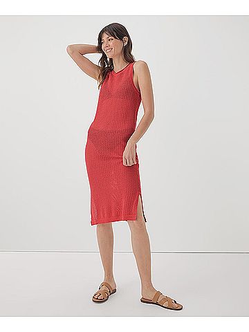 Pact Cayenne Beachside Crochet Knit Cover-Up (view 2)