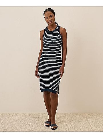 Pact Capri Stripe Beachside Crochet Knit Cover-Up (view 2)
