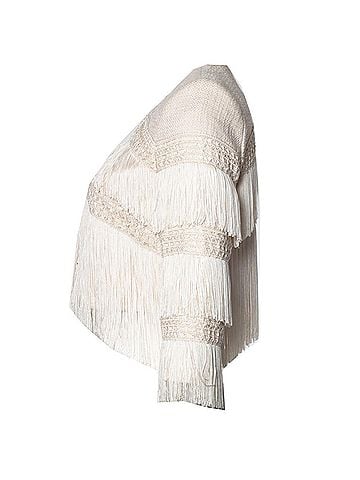 Elisabetta Franchi Elisabetta Franchi Fringe Giacca blazer in cream (view 2)