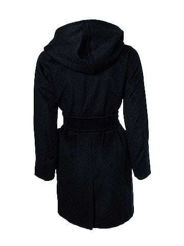 Max Mara Max Mara Rialto hooded wrap coat in blue (view 2)