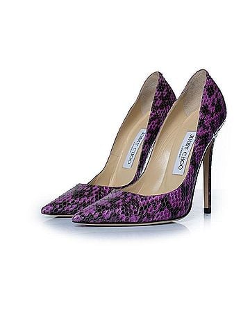 Jimmy Choo Jimmy Choo purple leather python pumps (view 1)