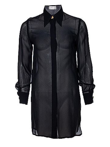 Versace Gianni Versace Black silk blouse with medusa buttons (view 1)