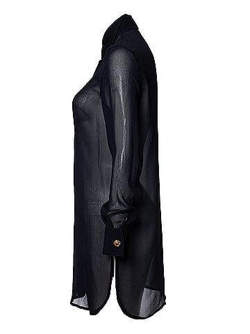 Versace Gianni Versace Black silk blouse with medusa buttons (view 2)