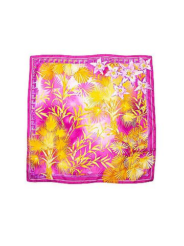 Versace Atelier Versace Pink scarf with jungle print (view 1)