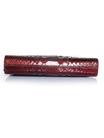 Jimmy Choo Jimmy Choo python leather clutch in metallic red (view 2)