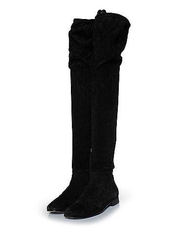 Jimmy Choo Jimmy Choo over knee Milan flat boots in black (view 1)