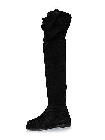 Jimmy Choo Jimmy Choo over knee Milan flat boots in black (view 2)