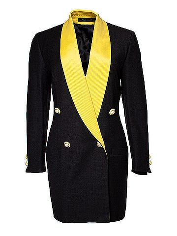 Versace Gianni Versace Couture Maxi blazer with yellow collar (view 1)