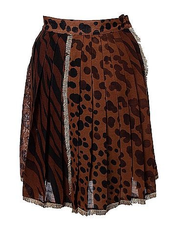Versace Gianni Versace Couture Leopard printed and pleated skirt (view 1)