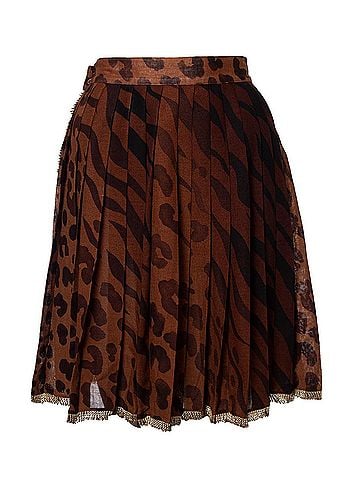 Versace Gianni Versace Couture Leopard printed and pleated skirt (view 2)