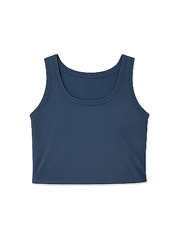 Pact French Navy Heather Cool Stretch Cropped Lounge Tank (view 1)