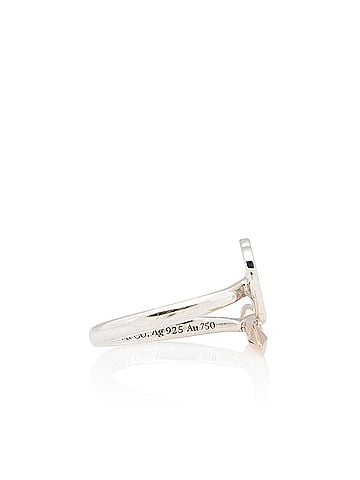 Tiffany & Co. Tiffany &amp; Co Sterling Silver Rose Gold Lovestruck Heart Tag Ring - Size 4 1/2 (view 2)