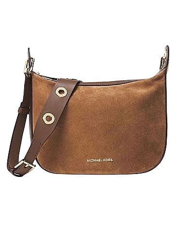 Michael Kors Brown Suede Shoulder Fall Vintage Hobo Leather Crossbody Bag (view 1)