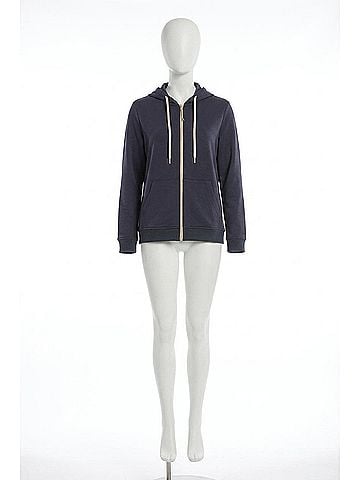 Tribal Techno Lux Textured Mock Neck Zip Cardigan in Sapphire (view 1)