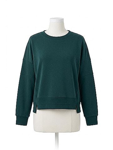 Tribal Butter Soft Sand Wash Hi-Low Crew Top in Silverpine (view 1)