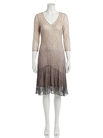 Komarov Lace Three-Quarter Sleeve Dress in Beach Cafe Ombre (view 1)
